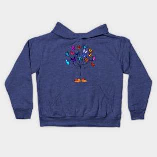 butterflies on tree Kids Hoodie